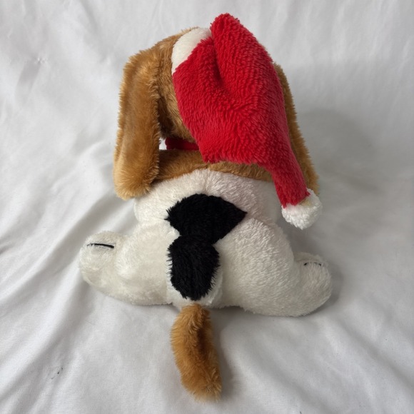 Vtg Animated Musical Christmas Puppy Hound Dog Plush Sad Eyes 1980s Works - Picture 4 of 11